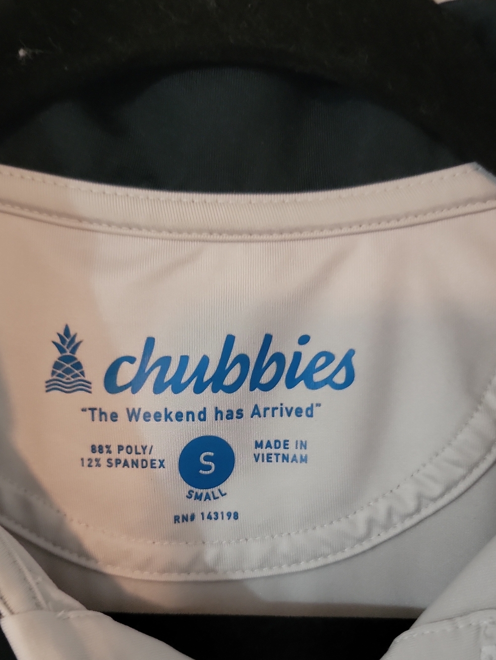 Chubbies The Tennis Champ Performance Polo Shirt Mens Small White Multi Color - Picture 4 of 4